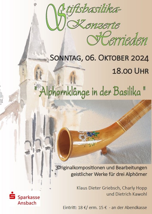 Werbeplakat zum Stiftsbasilikakonzert am 06. Oktober 2024